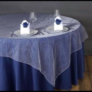 White organza overlay tablecloths